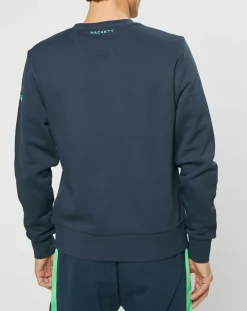 Homme Hackett London Sweats^Sweat Logo Fluo Aston martin Racing bleu marine/vert