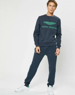 Homme Hackett London Sweats^Sweat Logo Fluo Aston martin Racing bleu marine/vert