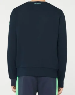 Homme Hackett London Sweats^Sweat Logo Fluo Aston martin Racing bleu marine/vert