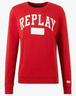 Homme Replay Pulls^Sweat Logo rouge