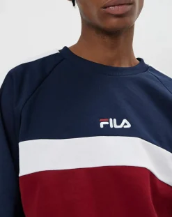 Homme Fila Pulls^Sweat Paavo marine/blanc/bordeaux