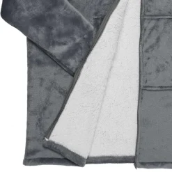 Home Deco Factory Plaids^Sweat plaid zippé à capuche intérieur Sherpa gris