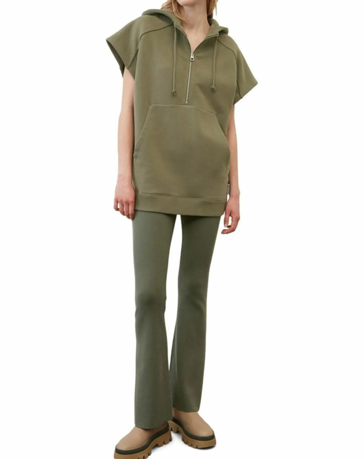 Femme Marc O'Polo Sweats^Sweat sans manches à capuche kaki