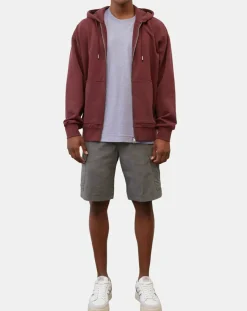 Sweat zippé à capuche 100% Coton Bio bordeaux-Marc O'Polo Discount