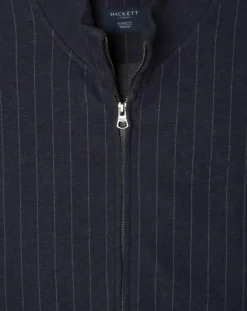 Homme Hackett London Sweats^Sweat zippé à rayures bleu nuit