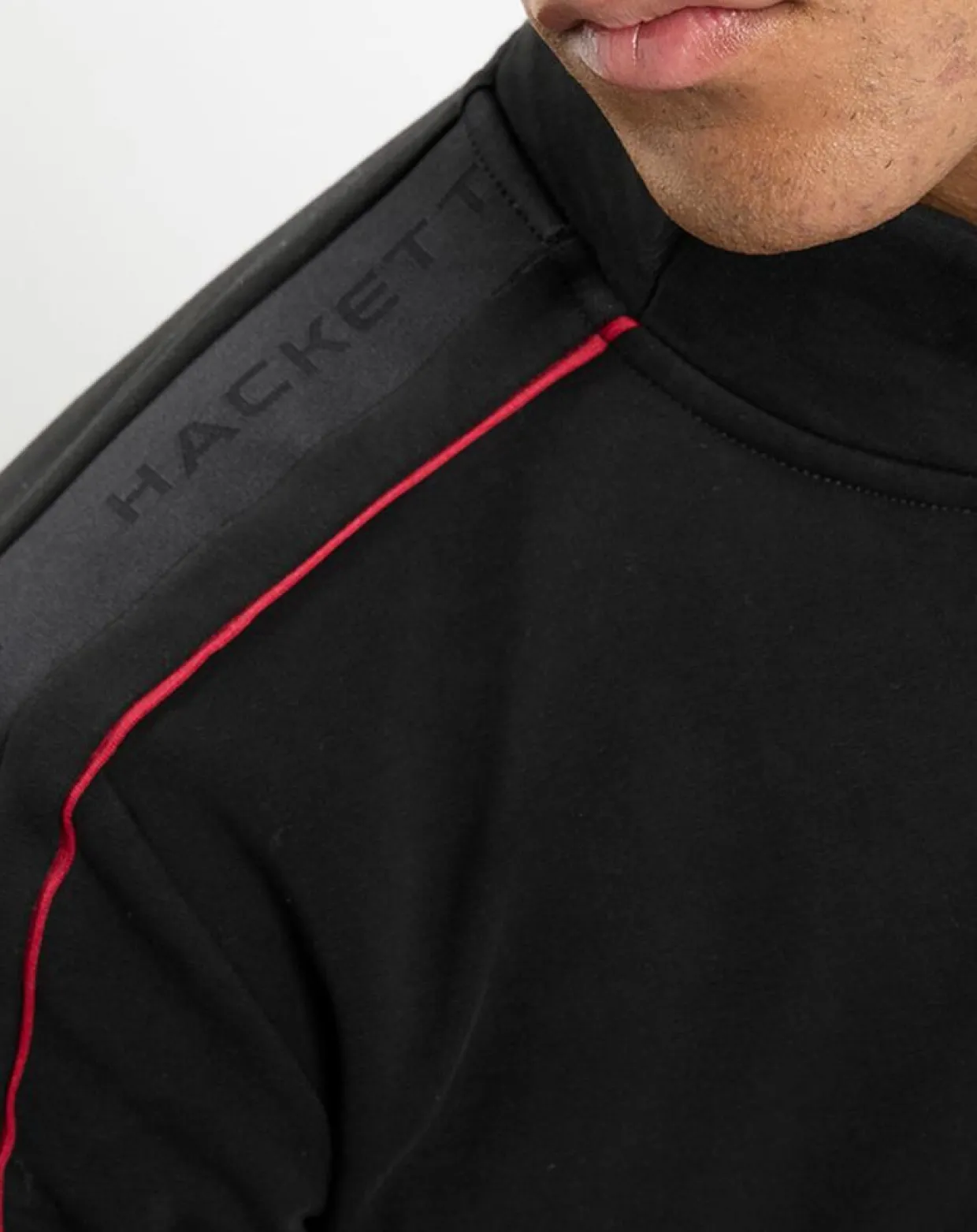 Sweat zippé col montant noir-Hackett London New