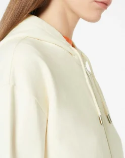 Sweat zippé en Coton bio Mathalie à capuche écru-Galeries Lafayette Sale