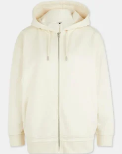 Sweat zippé en Coton bio Mathalie à capuche écru-Galeries Lafayette Sale