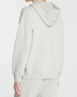 Sweat zippé en Coton bio Mathalie à capuche gris chiné-Galeries Lafayette Hot