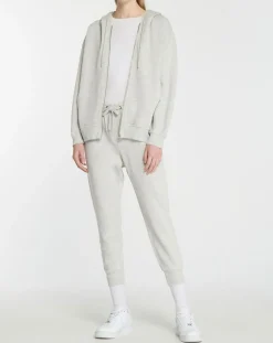 Sweat zippé en Coton bio Mathalie à capuche gris chiné-Galeries Lafayette Hot