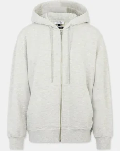 Sweat zippé en Coton bio Mathalie à capuche gris chiné-Galeries Lafayette Hot