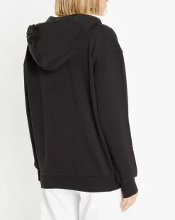 Sweat zippé en Coton bio Mathalie à capuche noir-Galeries Lafayette Clearance