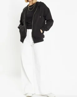 Sweat zippé en Coton bio Mathalie à capuche noir-Galeries Lafayette Clearance
