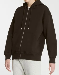 Sweat zippé en Coton bio Mathalie à capuche noir-Galeries Lafayette Clearance