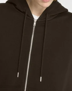 Sweat zippé en Coton bio Mathalie à capuche noir-Galeries Lafayette Clearance