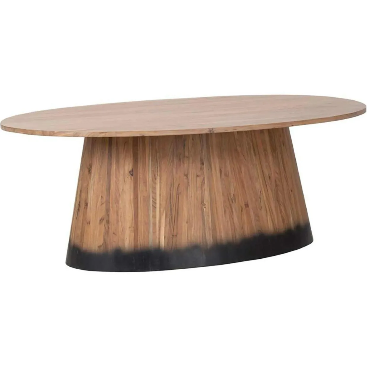 Table à manger ovale acacia dimona marron - 200x120x76 cm-Bois & Chiffons Best