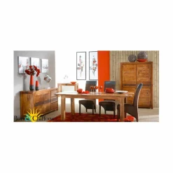 Table à manger rectangulaire 180 cm Acacia Tatoo Marron - 180x90x77 cm-Bois & Chiffons Online