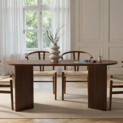 Table à manger Sablin noyer - 180x75x89.5 cm-Homitis Outlet