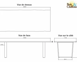 Table a manger en bois Acacia Forest Brut - 200x100x76 cm-Bois & Chiffons Discount