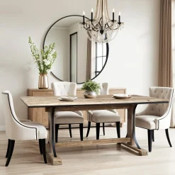 Table a manger Manguier Pondicherry Beige - 200x100x76 cm-Bois & Chiffons Sale