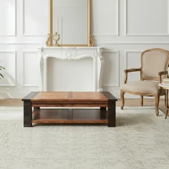 Bois & Chiffons Tables^Table basse carrée Acacia Moon Marron - 100x100x40 cm