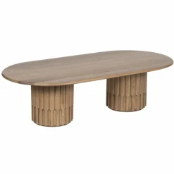 Bois & Chiffons Tables^Table basse ovale Chêne Dalta Marron - 152x76x42 cm