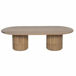 Bois & Chiffons Tables^Table basse ovale Chêne Dalta Marron - 152x76x42 cm