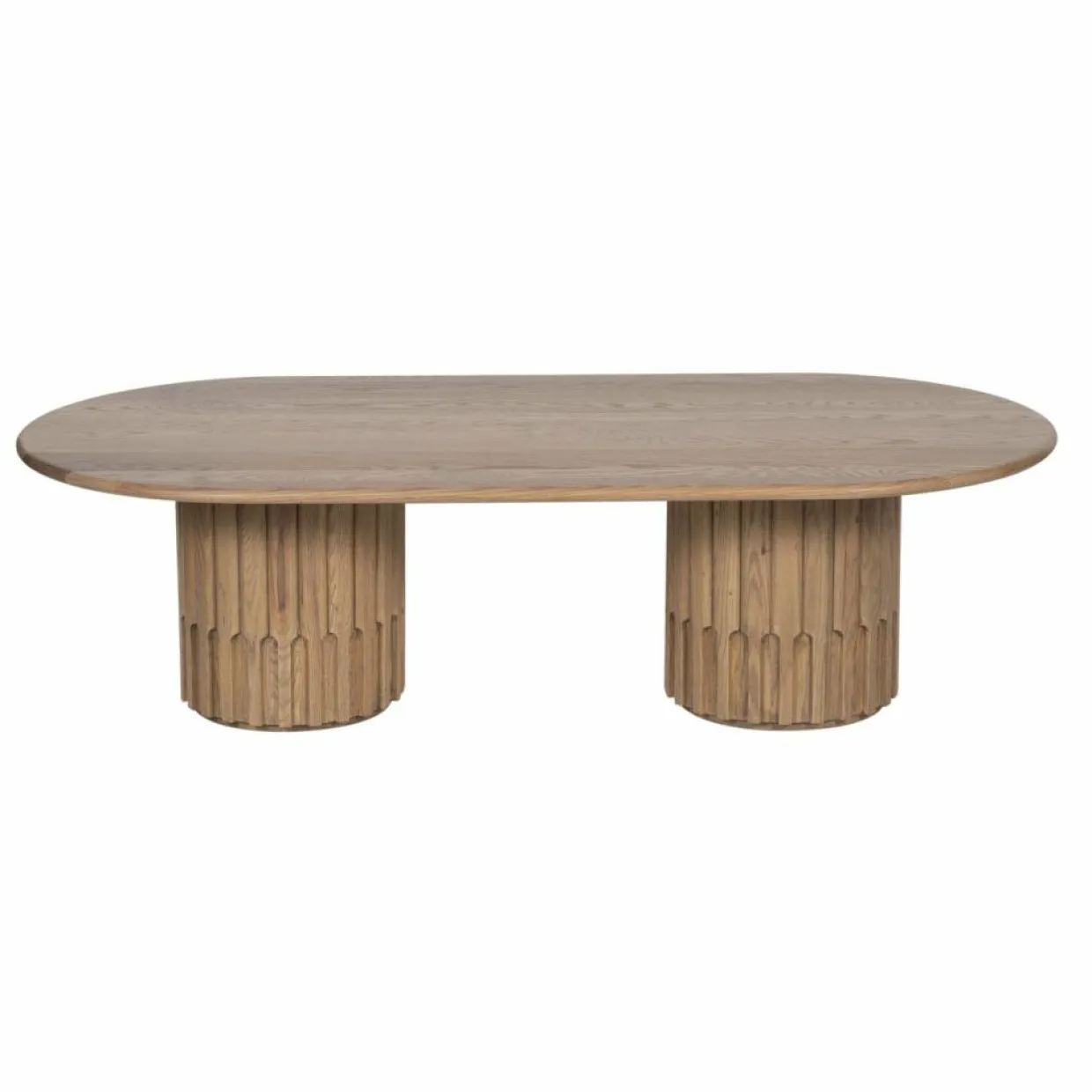 Bois & Chiffons Tables^Table basse ovale Chêne Dalta Marron - 152x76x42 cm