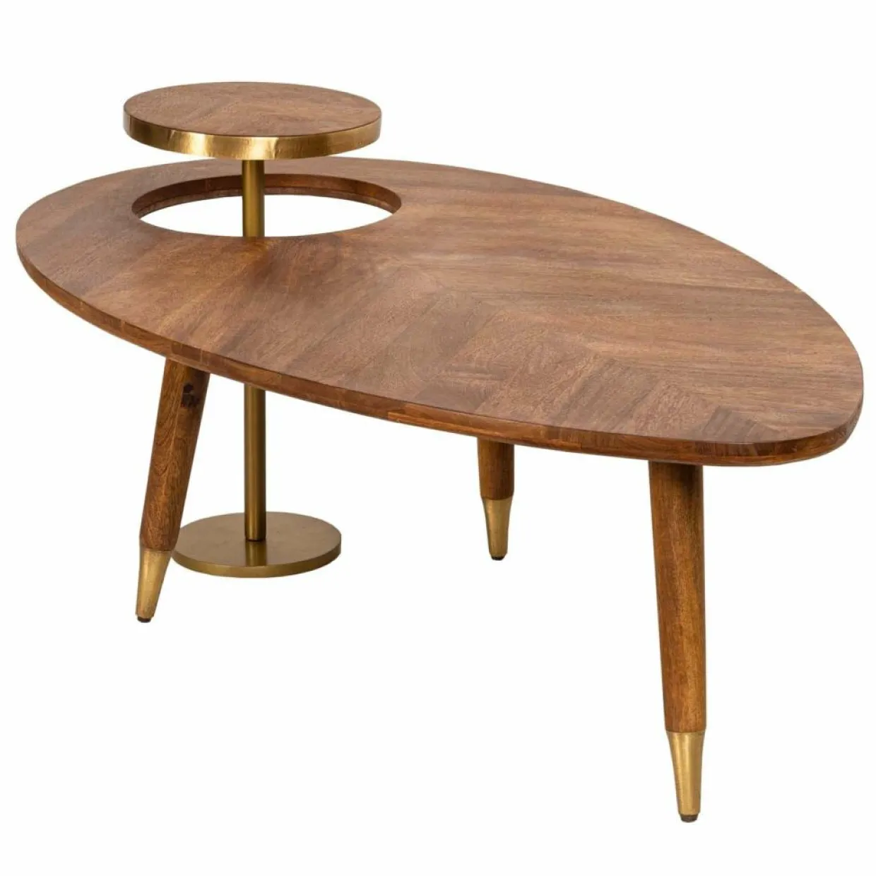 Table basse ovale Kensington MERCANA Marron - 130x70x50 cm-Bois & Chiffons New