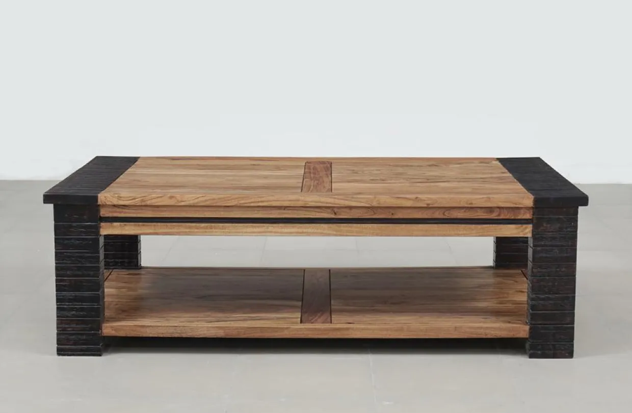 Bois & Chiffons Tables^Table basse rectangulaire Acacia Moon Naturel - 130x70x40 cm