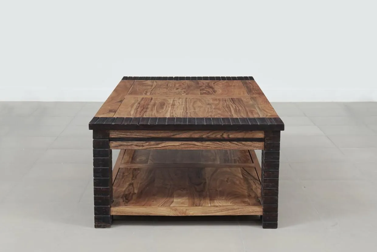Bois & Chiffons Tables^Table basse rectangulaire Acacia Moon Naturel - 130x70x40 cm