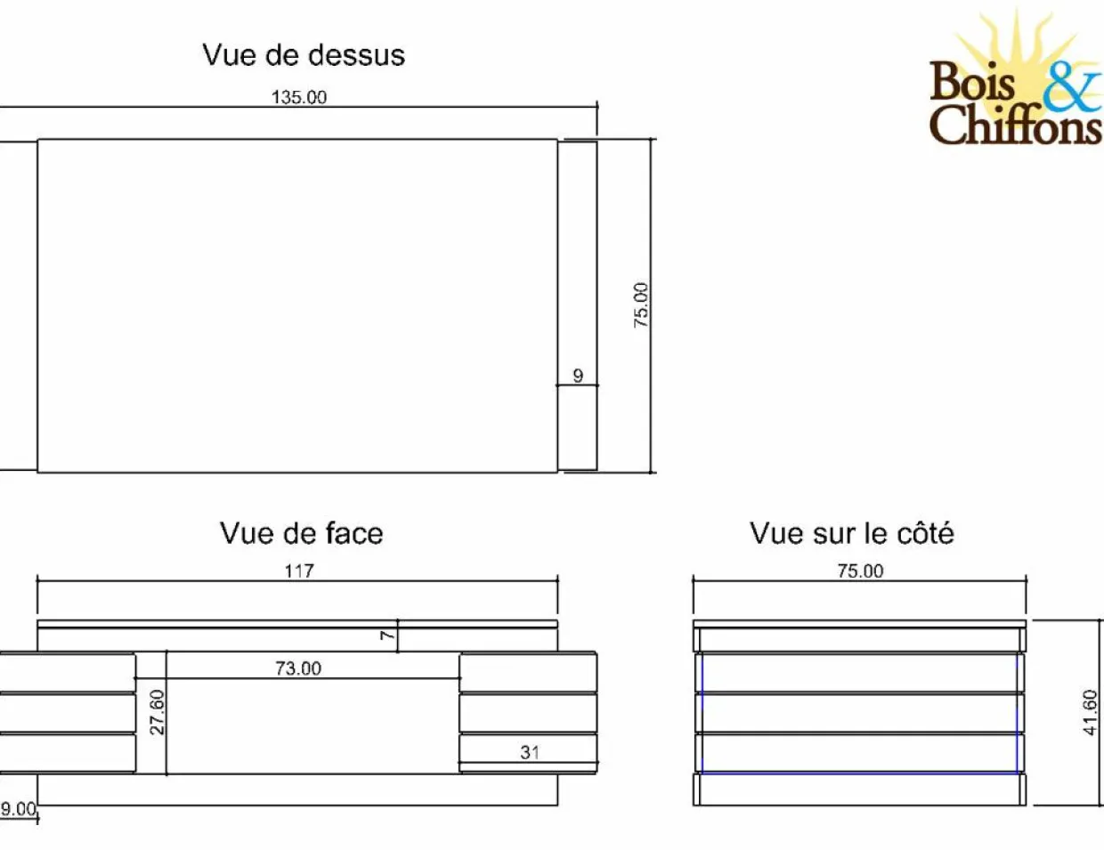 Table basse rectangulaire bois bicolore Manguier Herods Naturel - 135x75x42 cm-Bois & Chiffons Best