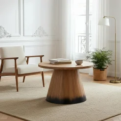 Bois & Chiffons Tables^Table basse ronde bois 80 cm Acacia Dimona Naturel - 80x80x45 cm