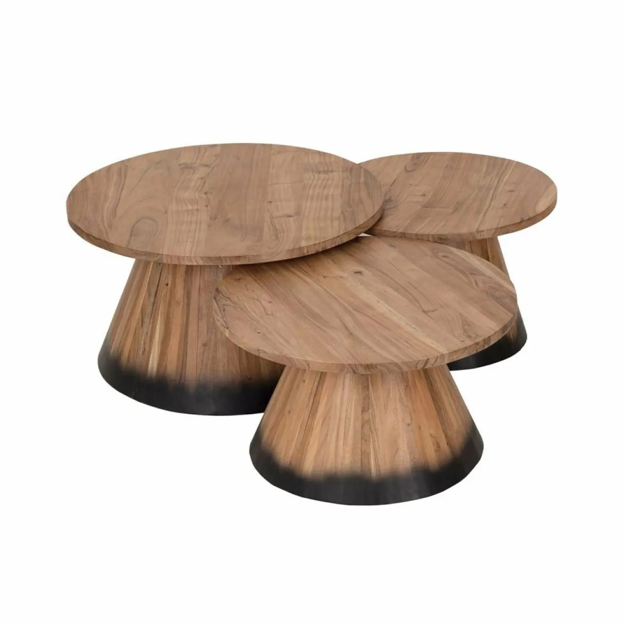 Bois & Chiffons Tables^Table basse ronde bois 80 cm Acacia Dimona Naturel - 80x80x45 cm