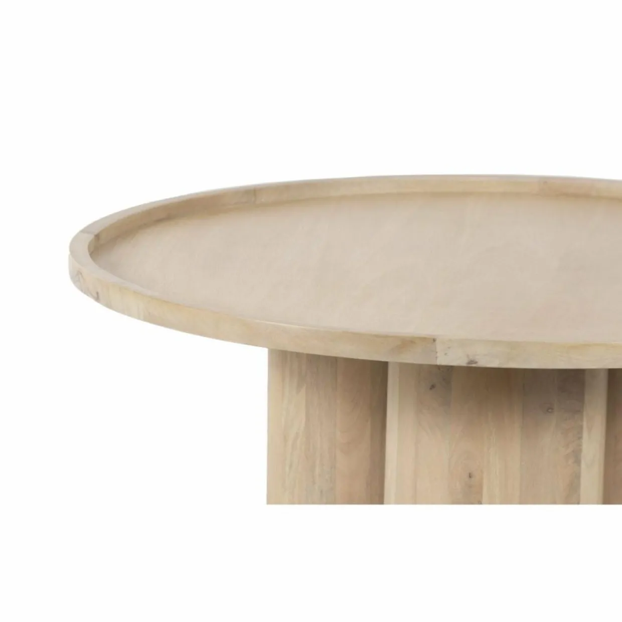 Bois & Chiffons Tables^Table basse ronde Mango Barloo Beige - 89x89x43 cm