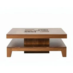 Table basse 110x110 cm Acacia Kavish II Marron - 110x110x40 cm-Bois & Chiffons Online