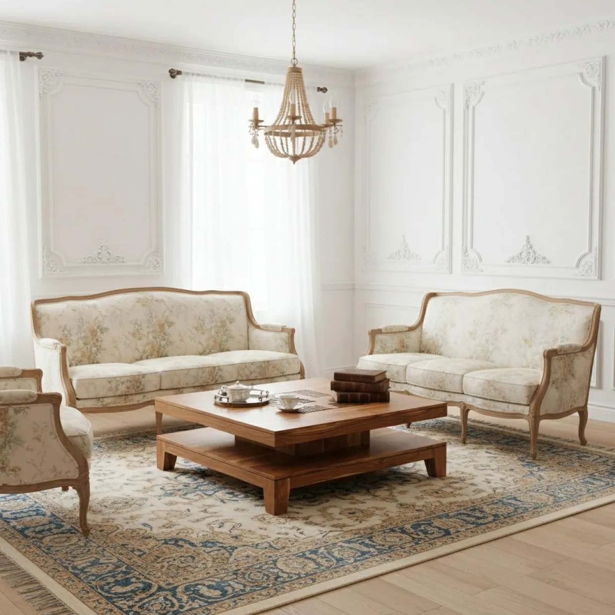 Table basse 110x110 cm Acacia Kavish II Marron - 110x110x40 cm-Bois & Chiffons Online