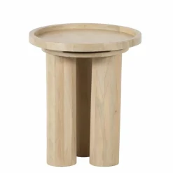 Bois & Chiffons Tables^Table d'appoint ronde pour canapé Mango Barloo Beige - 43x41x51 cm
