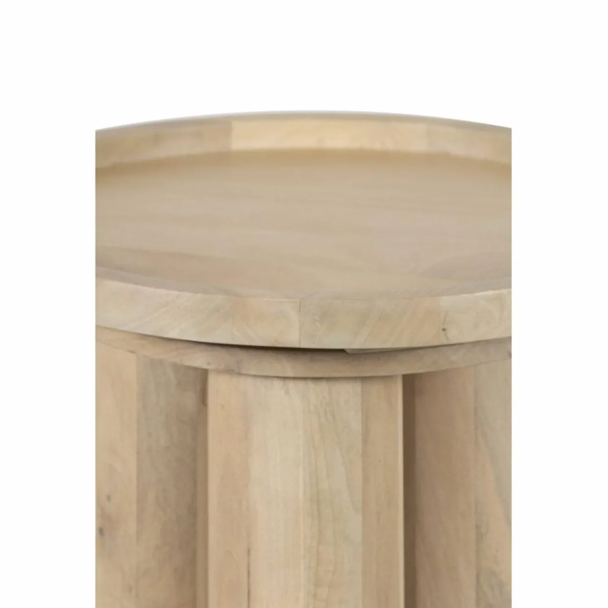 Bois & Chiffons Tables^Table d'appoint ronde pour canapé Mango Barloo Beige - 43x41x51 cm