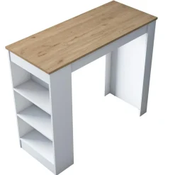 Table de bar ja103 noyer/blanc - 120x100x50 cm-Wooden Art Outlet