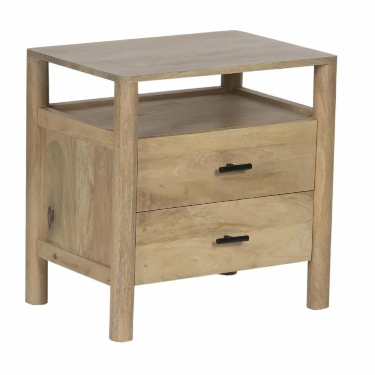 Bois & Chiffons Tables^Table de chevet 2T Mango Matan Beige - 57x40x57 cm