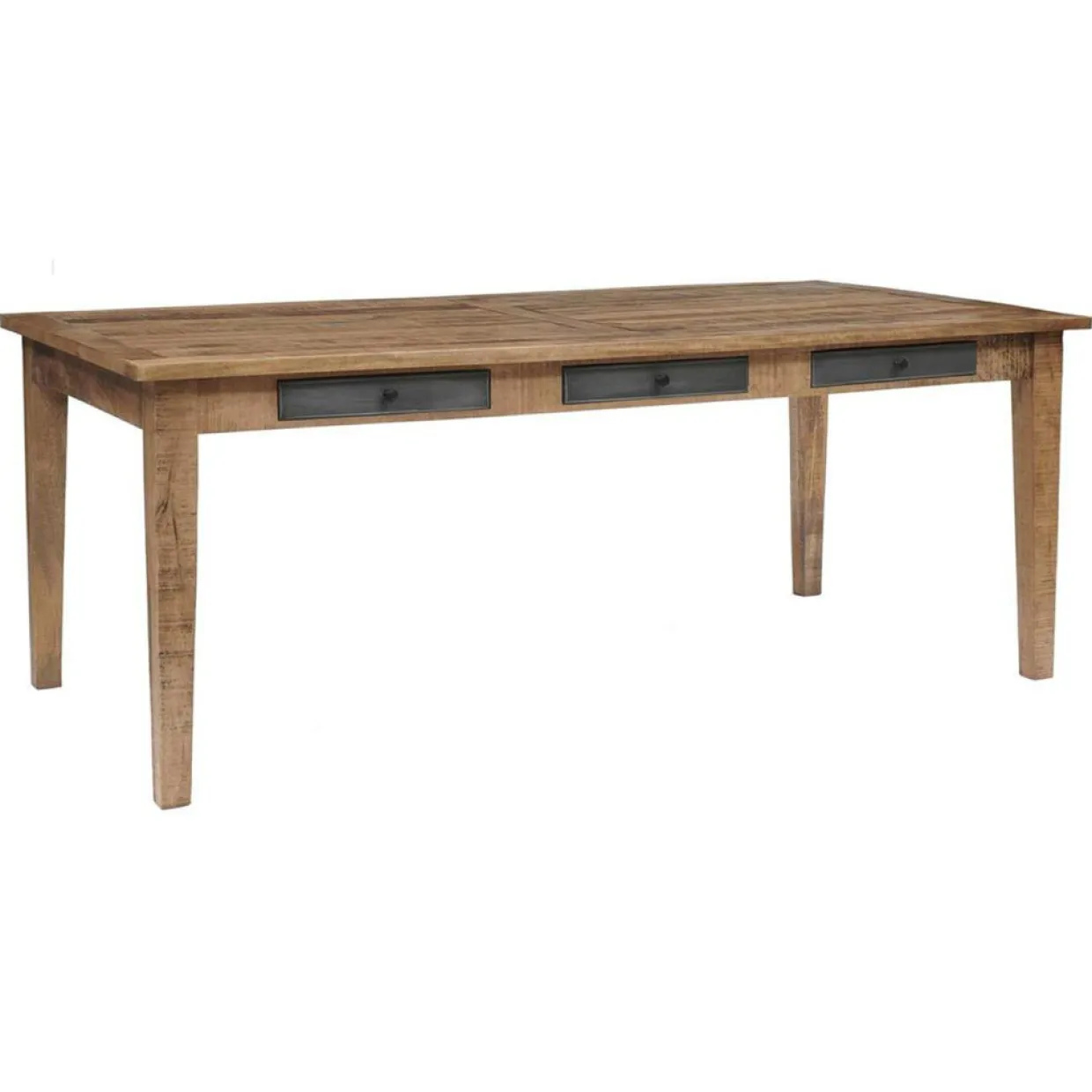Bois & Chiffons Tables^Table de repas 6 tiroirs manguier farm brun/miel - 200x100x76 cm