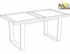 Bois & Chiffons Tables^Table de repas extensible Acacia Forest Brut - 160x90x76 cm