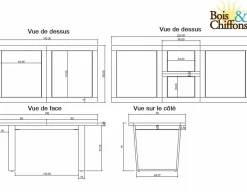Bois & Chiffons Tables^Table de repas extensible Acacia Forest Brut - 160x90x76 cm
