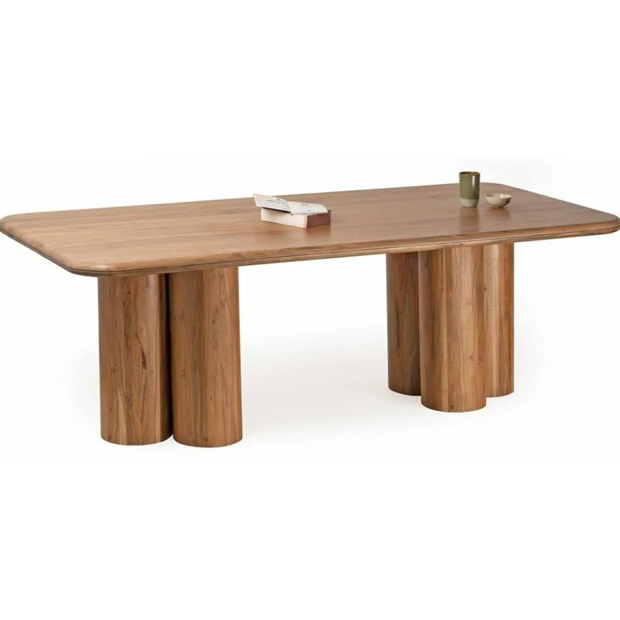 Bois & Chiffons Tables^Table de repas rectangulaire acacia maglan marron - 220x100x76 cm
