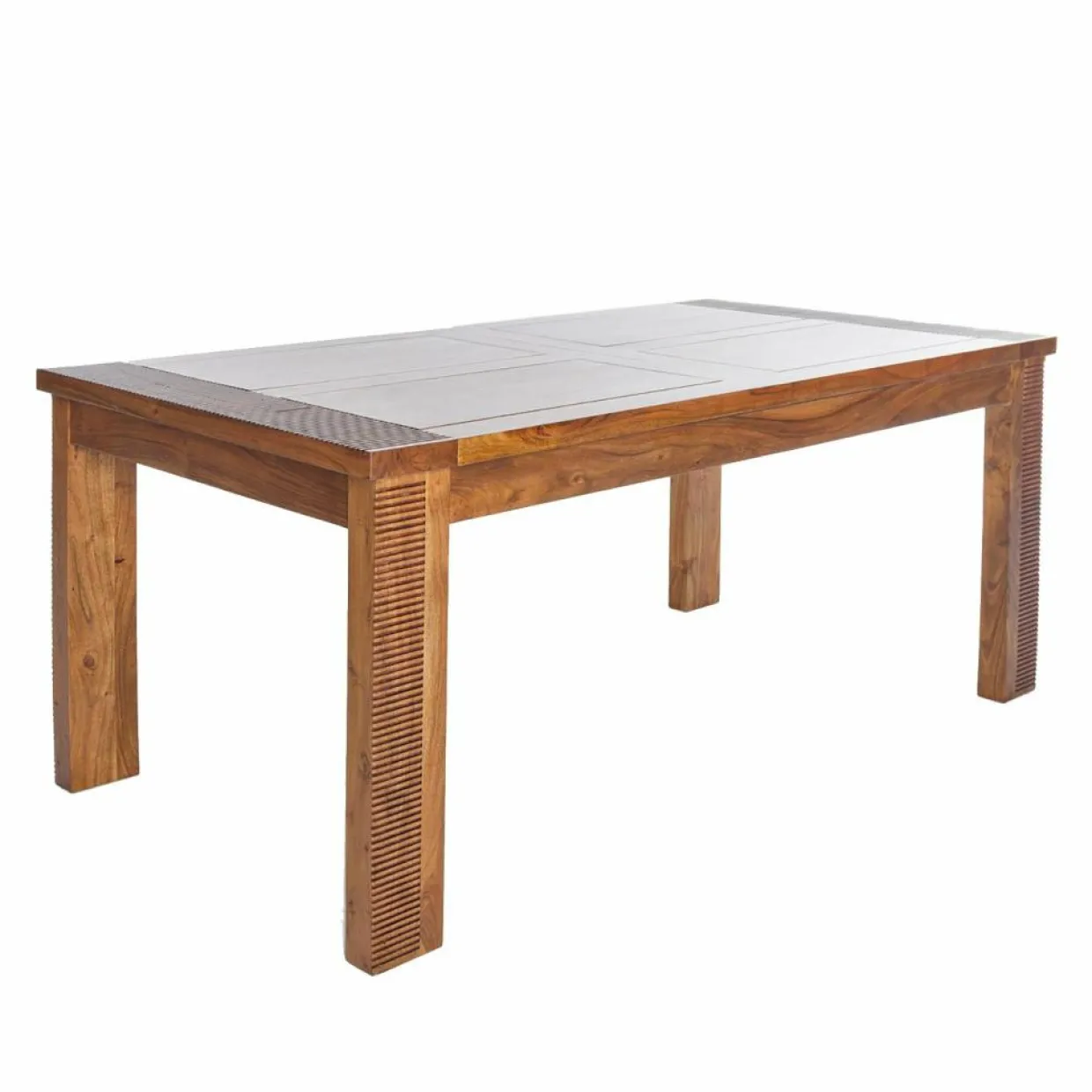 Bois & Chiffons Tables^Table de repas rectangulaire bois strié 155 Acacia Verone Marron - 155x90x76 cm