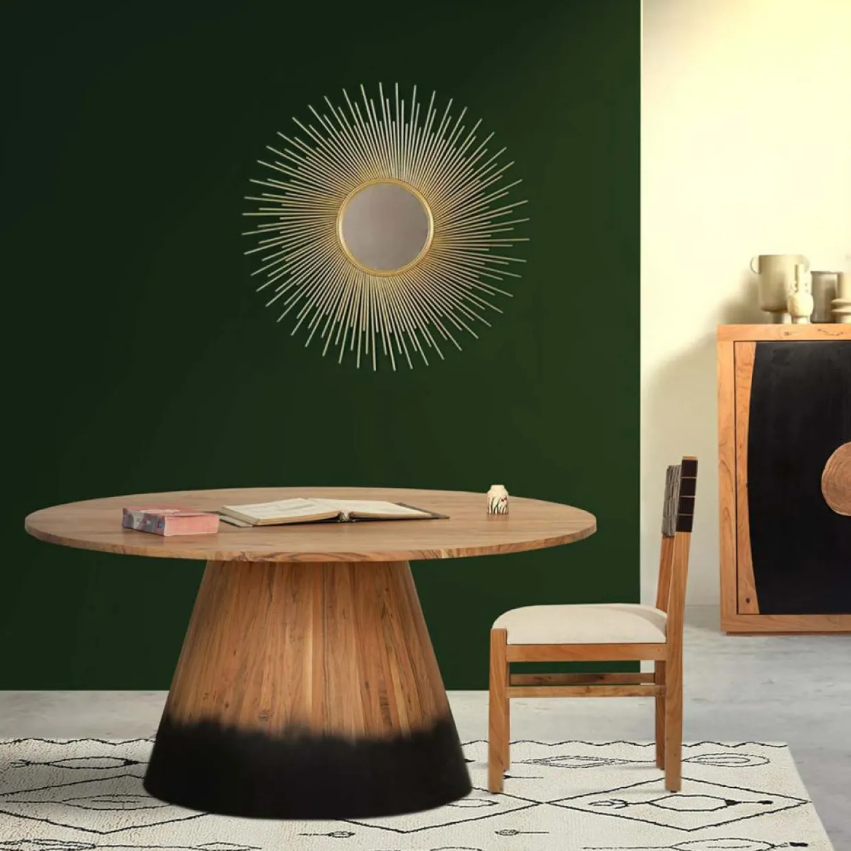 Bois & Chiffons Tables^Table de repas ronde acacia dimona marron - D.140x76 cm