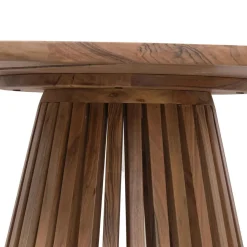 Table de repas ronde bois massif acacia kfir naturel ciré - D.130x76 cm-Bois & Chiffons Online