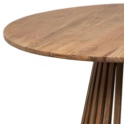 Table de repas ronde bois massif acacia kfir naturel ciré - D.130x76 cm-Bois & Chiffons Online