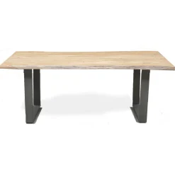 Table de salle à manger en acacia massif marron - 300x100x76 cm-Bois & Chiffons Discount